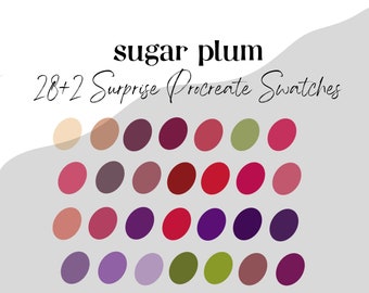 Procreate Color Palette - Reds, Pinks, Purples Sugar Plum Procreate Color Palette - Color Swatches - Color Palette