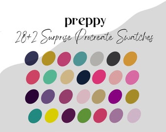 Procreate Color Palette - Preppy Bright Color Swatches - Color Palette