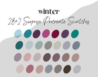 Procreate Color Palette - Winter Cool Neutral Color Swatches - Color Palette