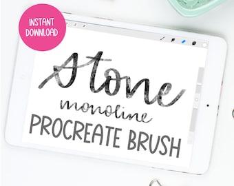 Procreate Stone Brush Hand Lettering Art - Modern Calligraphy for iPad Pro Lettering - Brush Script Illustrating Earth Elements