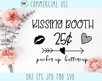 Kissing Booth Valentine's cut file,printable,clipart,vinyl file,cricut svg, silhouette cutting,vector,cameo file, dxf, jpg, png, eps