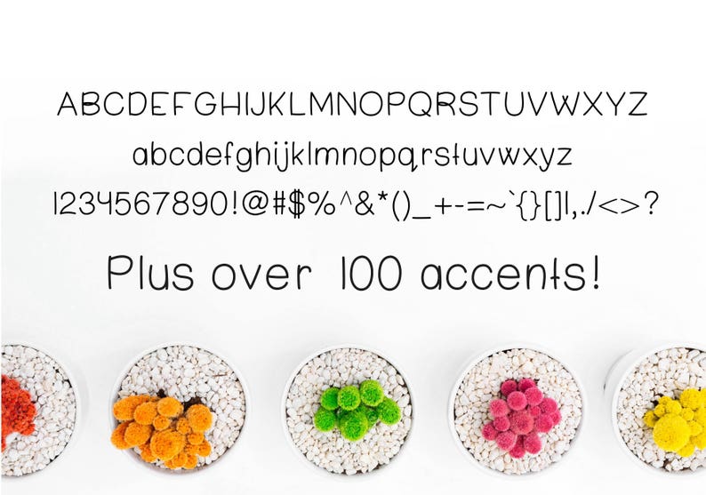 Sans Serif Font Fun Easy to Read Handwriting Hand Lettered Etsy