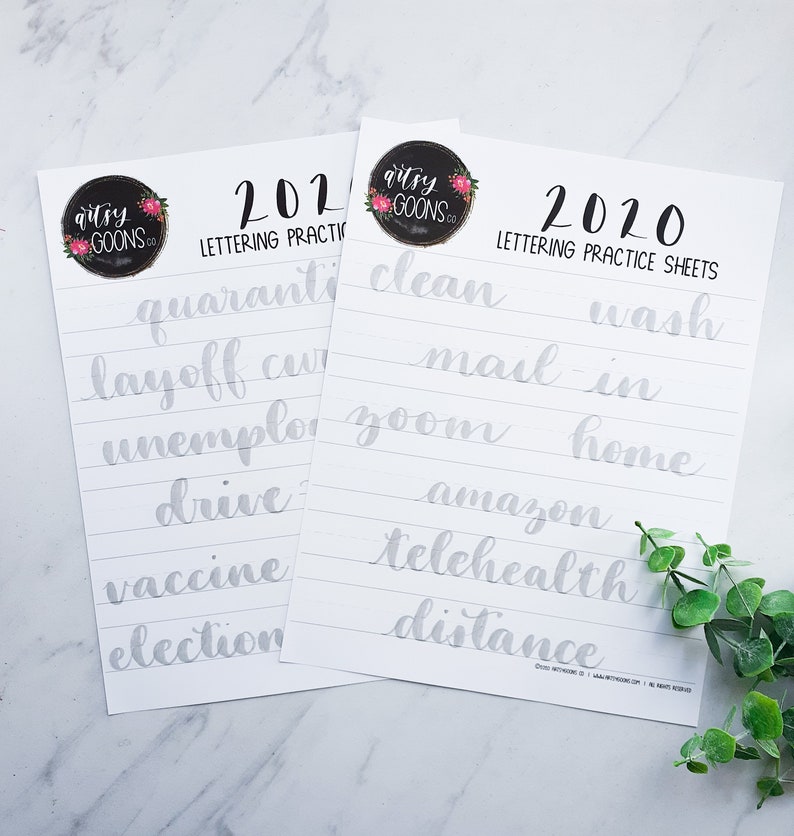 Hand Lettering Practice Sheet Printable Procreate iPad - Etsy