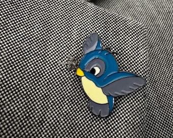Broche de pájaro azul – Pin de solapa de pájaro de estilo vintage
