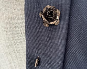 PATIKIL Spilla A Fiore Camelia Verde Scuro/Chiaro - 2 Pezzi, Spilla Da Bavero Per Uomo, Accessorio Per Abiti Da Sposa, Laurea E Anniversario