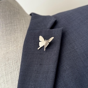 Butterfly Metal Lapel Pin, Survival Pin, Memorial brooch Pin, Remembrance Service Brooch Silver