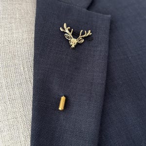 Deer Antler Head Lapel Pin: Men&#39;s Suit Accessories