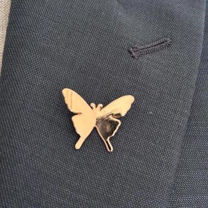 Butterfly Metal Lapel Pin, Survival Pin, Memorial brooch Pin, Remembrance Service Brooch image 2