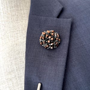 Beaded Flower Lapel Pin: Groomsmen Boutonniere, Suit Accessory
