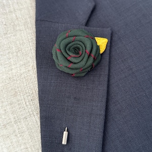 Fabric Lapel Flower Pin: Wedding Groomsmen Brooch, Boutonniere