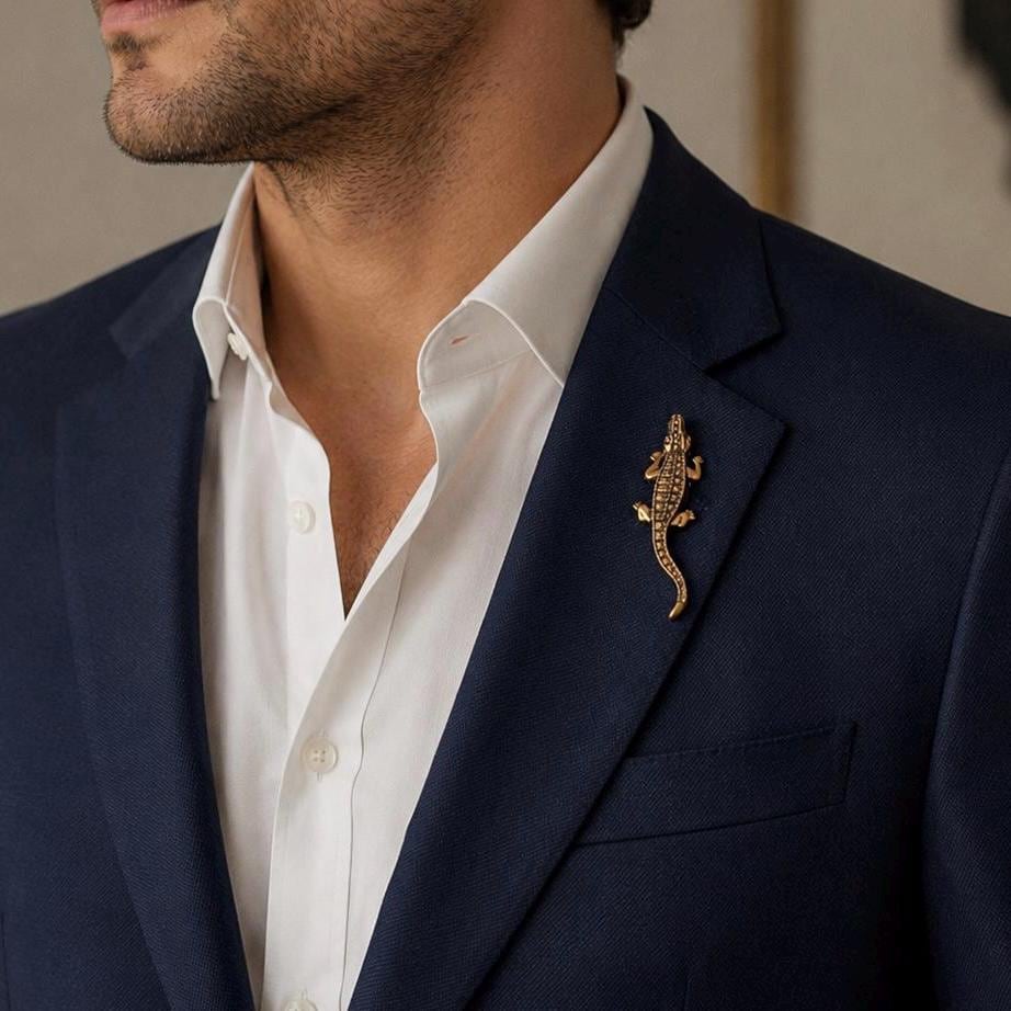 Elegant Alligator Lapel Pin for Men Women, Animal Brooch, Women ...