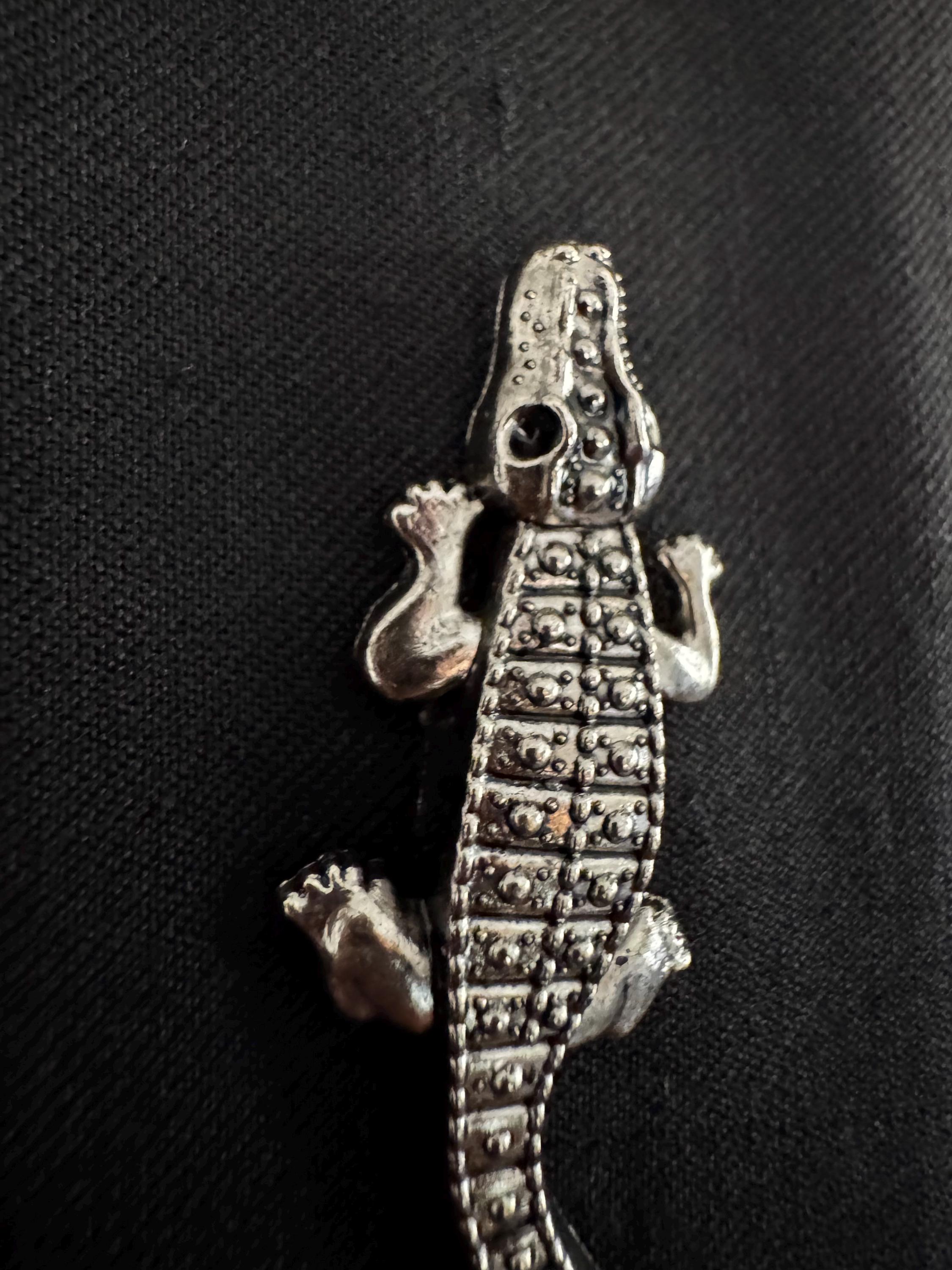 Vintage Alligator Brooch, Gold & Silver Crocodile Pins, Animal Jewelry ...