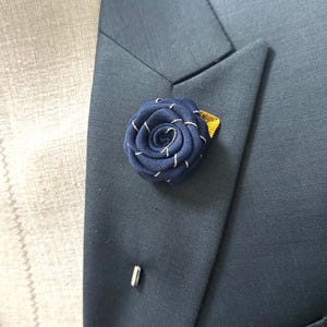 Lapel Flower pin, Fabric lapel pin, Wedding groomsmen pin, Groom lapel brooch, Suit Lapel Pin,Men Accessories brooch,  Women Brooch