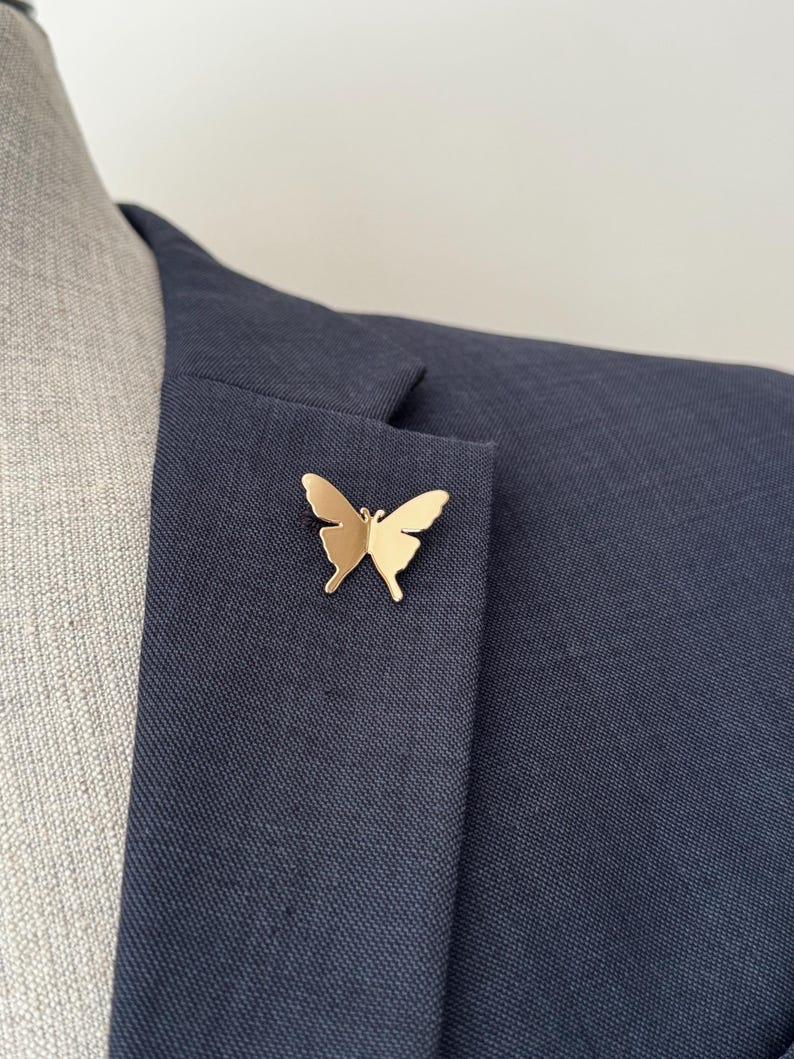 Butterfly Metal Lapel Pin, Survival Pin, Memorial brooch Pin, Remembrance Service Brooch Gold