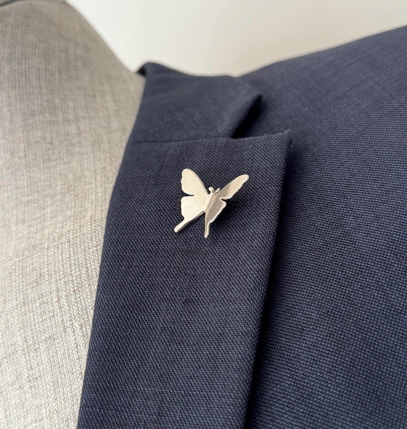 Butterfly Metal Lapel Pin, Survival Pin, Memorial brooch Pin, Remembrance Service Brooch image 4