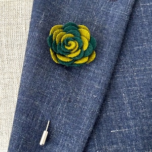 Lapel Pin Floral brooch, Flower Pin, Wedding Boutonniere, Groomsmen pin, Groom pin, Suit Lapel Pin, Men Acessories, Brooch Gift for Him