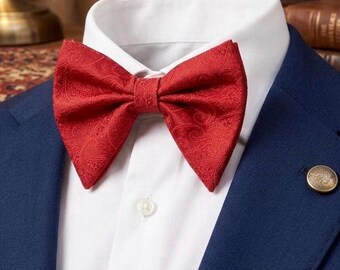 Paisley Bow Tie for Men,  Pre-Tied Adjustable Formal Bowtie, Luxury Men Accessories, Wedding, Prom, Groom, Groomsmen, Business & Party Wear