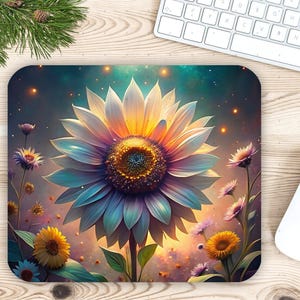 Flower Mouse Pad PNG Sublimation Design, Floral Mousepad png, Cute Mousepad Sublimation, DIGITAL ONLY, Daisies & Sunflower png