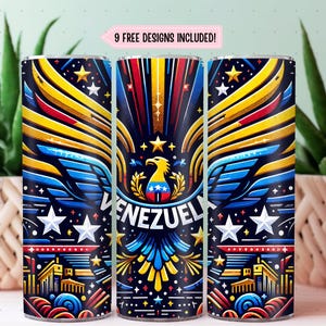 Venezuela Tumbler Wrap Sublimation Design PNG, Skinny Tumbler Wrap, Venezuela Template, Venezuela PNG, Digital Download Only, Venezuela flag