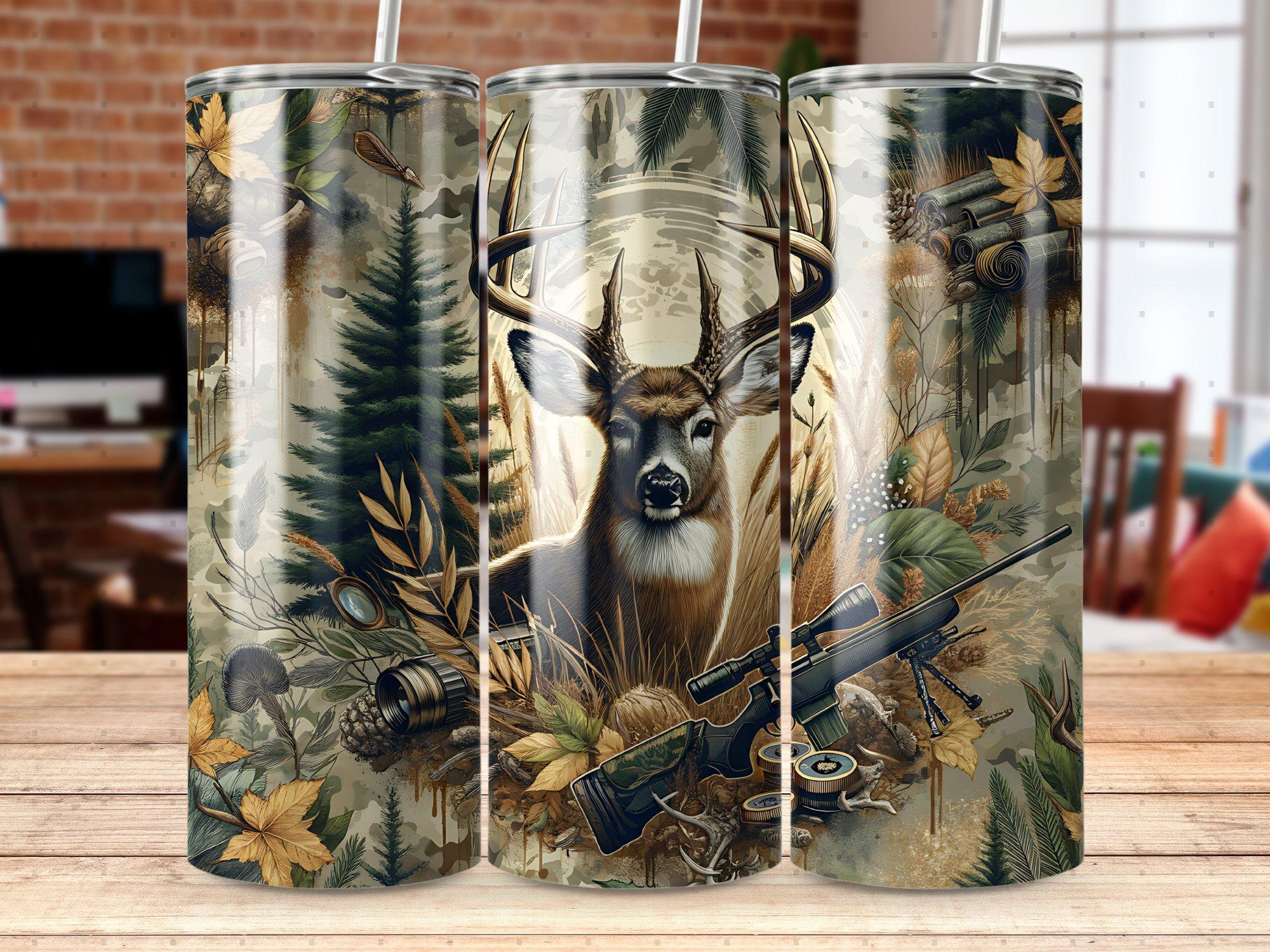 Buck Hunting Tumbler Wrap PNG Sublimation Design, Deer Hunting 20oz ...