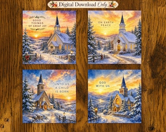 8 Christmas Christian Coasters PNG Sublimation Designs, God Faith Jesus Bundle Digital Files for DIY Crafting, Digital ONLY