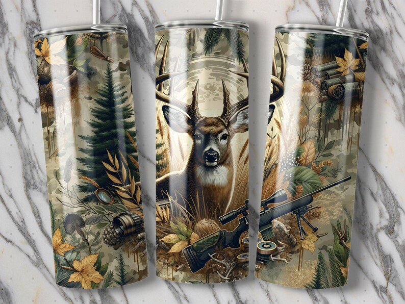 Buck Hunting Tumbler Wrap PNG Sublimation Design, Deer Hunting 20oz ...