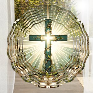 Christian Wind Spinner PNG Sublimation Design, Cross Garden Wind Spinner, Christian Yard Decor, DIGITAL ONLY, Religious png, Faith png
