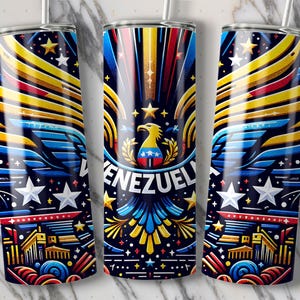 Venezuela Tumbler Wrap Sublimation Design PNG, Skinny Tumbler Wrap, Venezuela Template, Venezuela PNG, Digital Download Only, Venezuela flag image 8