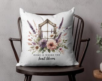 Rustic Wildflower Window PNG Sublimation Design Cottagecore Floral, Pillow PNG 300dpi Transparent Digital Download, Farmhouse Home Decor