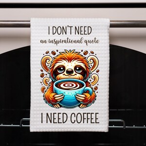 Funny Kitchen Tea Towel PNG & SVG Sublimation Design, Sloth Hand Towel Apron Kitchen Towel Sublimation, Dish Towel PNG - Digital Only