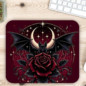 Vampir MousePad PNG Sublimationsdesign, digitaler Sofort-Download nur, Goth Mousepad mit Vampirästhetik Fantasy Sublimation DIGITAL