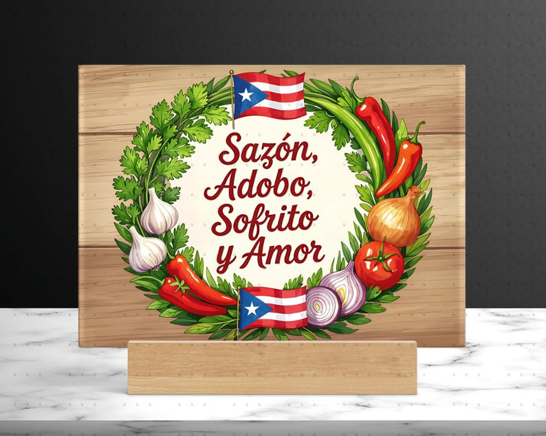 Sazon Stickers Sazon Adobo Sofrito Glass Cutting Board Png Sublimation Design ...
