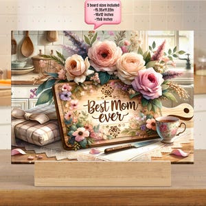 Mother&#39;s Day Cutting Board PNG Sublimation Design, Digital Chopping Board png, Glass Cutting Board png, Placemat Sublimate Mom Gift -Digital