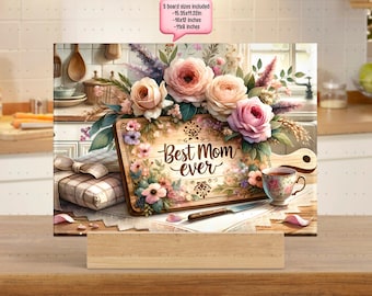 Mother's Day Cutting Board PNG Sublimation Design, Digital Chopping Board png, Glass Cutting Board png, Placemat Sublimate Mom Gift -Digital