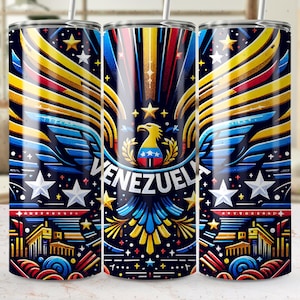 Venezuela Tumbler Wrap Sublimation Design PNG, Skinny Tumbler Wrap, Venezuela Template, Venezuela PNG, Digital Download Only, Venezuela flag image 6