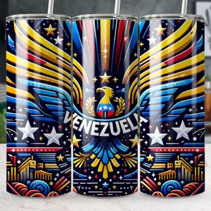 Venezuela Tumbler Wrap Sublimation Design PNG, Skinny Tumbler Wrap, Venezuela Template, Venezuela PNG, Digital Download Only, Venezuela flag image 3