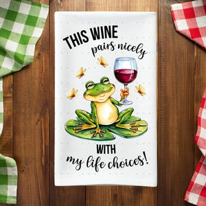 Funny Kitchen Tea Towel PNG & SVG Sublimation Design, Frog Hand Towel Apron Kitchen Towel Sublimation, Dish Towel PNG - Digital Only