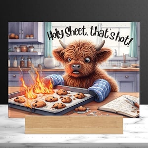 Tagliere di mucca scozzese divertente PNG Design di sublimazione, tagliere di cucina Pun Humor png, tagliere di vetro png Decorazione della cucina, digitale