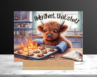 Funny Highland Cow Cutting Board PNG Sublimation Design, Kitchen Pun Humor Chopping Board png, Glass Cutting Board png Kitchen Decor,Digital