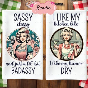 8 Funny Kitchen Tea Towel PNG Bundle Sublimation Design, Vintage Housewife Sassy Hand Towel Apron Kitchen Towel Sublimation, Dish Towel png