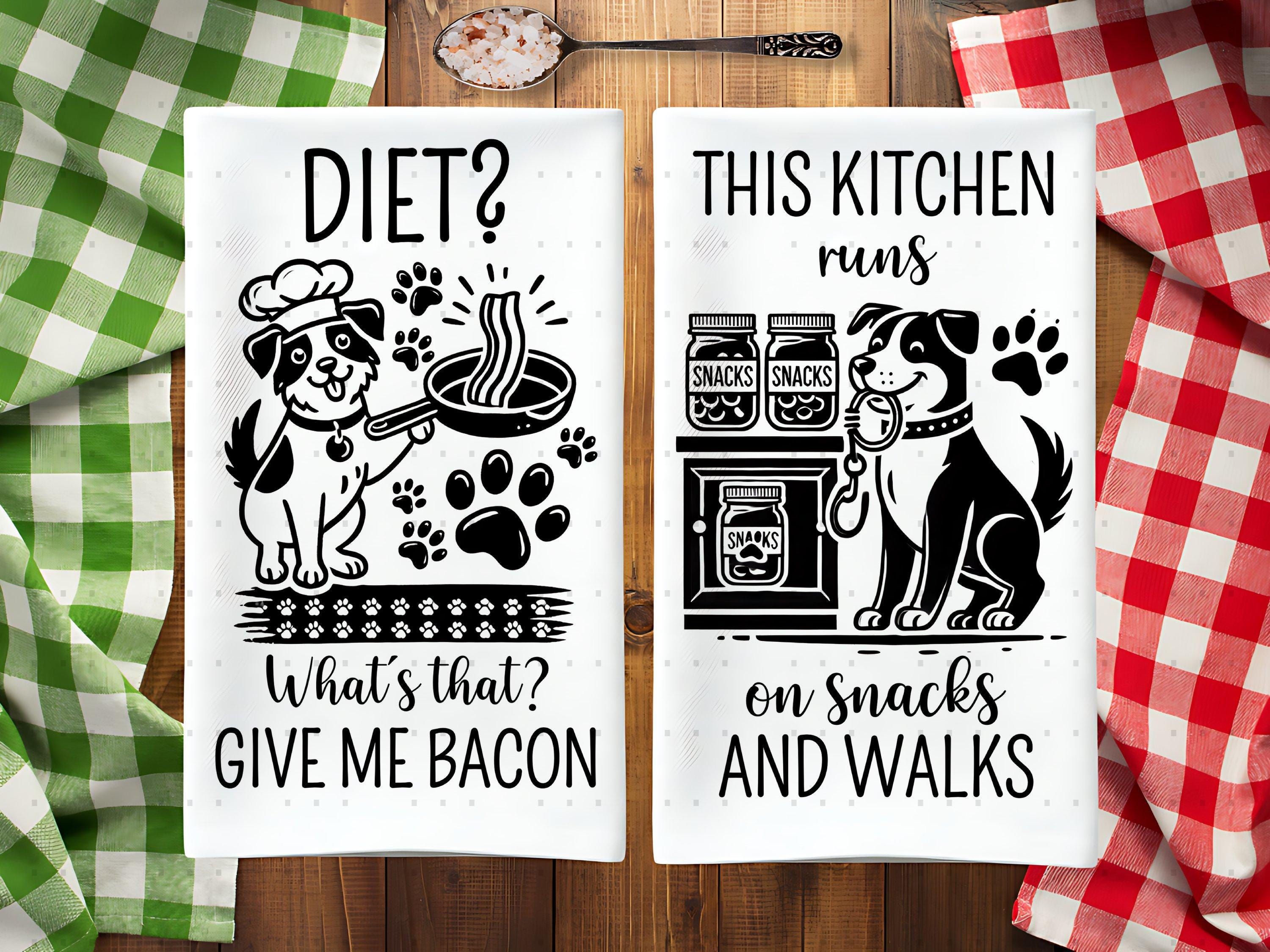 8 Funny Dog Kitchen Tea Towel PNG Bundle Sublimation Designs, Dog Lover ...