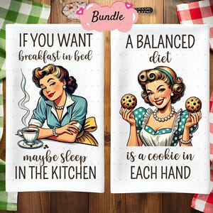 7 Engraçado Cozinha Toalha De Chá PNG Pacote De Design De Sublimação, Vintage Housewife Sassy Toalha De Mão Avental Toalha De Cozinha Sublimação, Toalha De Prato png