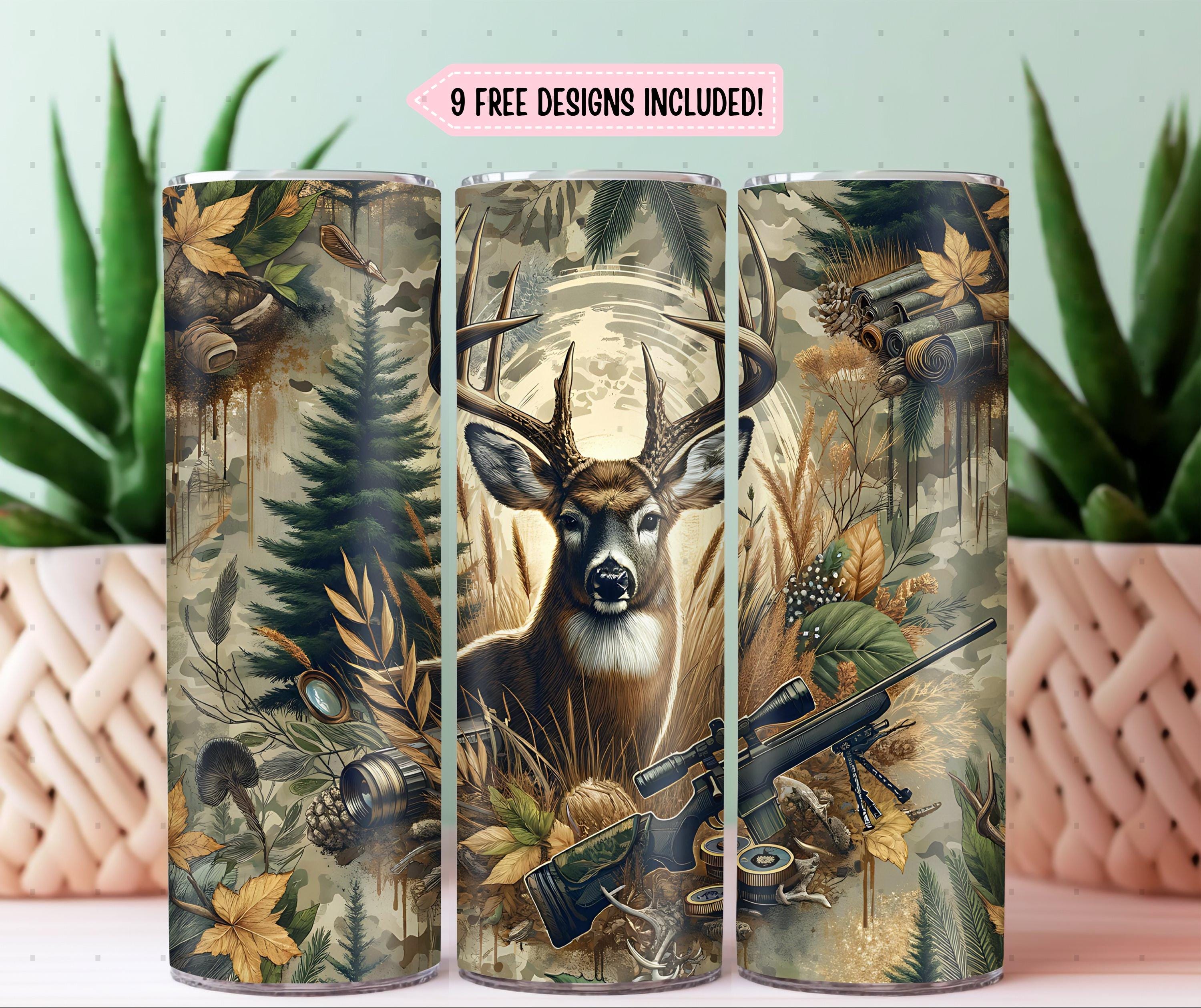 Buck Hunting Tumbler Wrap PNG Sublimation Design, Deer Hunting 20oz ...