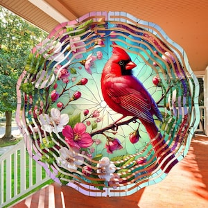 Red Cardinal Wind Spinner PNG Sublimation Design, Sublimation Wind Spinner PNG, Windspinner png, Red Bird Cardinal Sublimation Template
