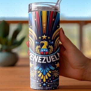 Venezuela Tumbler Wrap Sublimation Design PNG, Skinny Tumbler Wrap, Venezuela Template, Venezuela PNG, Digital Download Only, Venezuela flag image 7