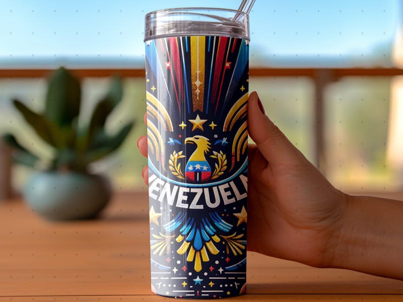 Venezuela Tumbler Wrap Sublimation Design PNG, Skinny Tumbler Wrap, Venezuela Template, Venezuela PNG, Digital Download Only, Venezuela flag image 7