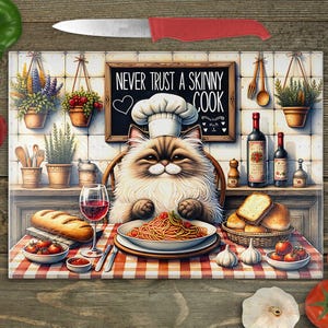 Funny Cutting Board PNG Sublimation Design, Cat Chopping Board PNG SVG Files, Kitchen Decor Placemat Serving Tray Glass Cutting Board png
