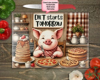 Funny Pig Cutting Board PNG Sublimation Design, Cute Pig Rustic Farmhouse Sublimation Chopping Board, Glass Cutting Board png Digital Only