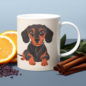 Colored Pencil Art, Dachshund Lover&#39;s Mug, Cute Dog Coffee Cup, Ideal Gift for Pet Owners, Perfect for Birthdays, Mother&#39;s Day, Animal Lover