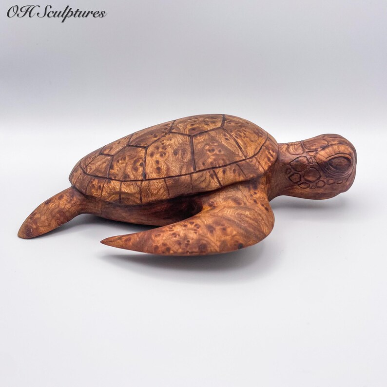 Sea Turtle hand Carved From Elm Burr - Etsy